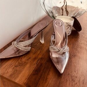 Zara Metallic Silver Heels